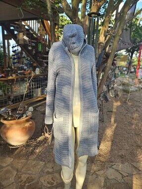 Mod-O-Doc Grey Waffle Hooded Tunic Coatigan Jacket Small